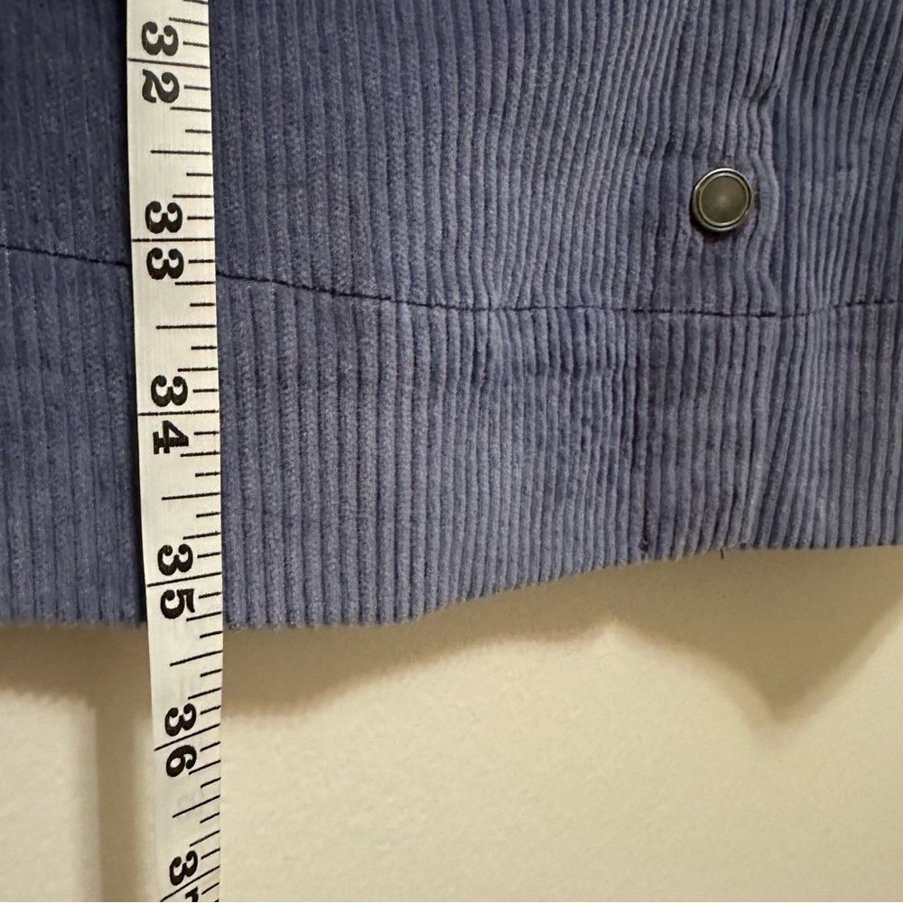 Free People Lavender Blue Button-Front Corduroy Mini Dress - Picture 10 of 10
